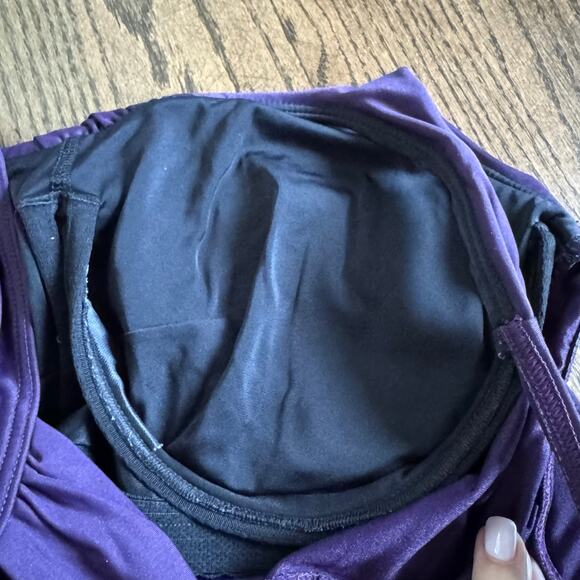 Lands End Womens Purple One Piece Underwire Slimming Swim Suit Size 14 DDD - Picture 5 of 9